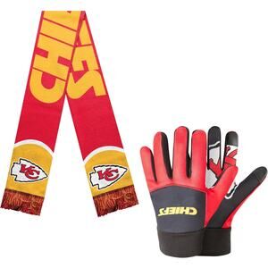 FOCO Chiefs Glove and Scarf Set One Size